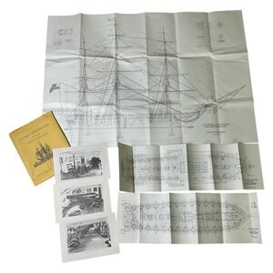 US Frigate Constitution Ship Plans and Photos Model Shipways 1960 Reprint Navy